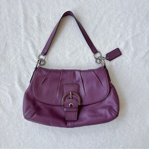 Elegant Purple Leather Shoulder Bag